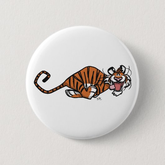 Cartoon läuft Tiger Button (Vorderseite)