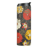 cartoon leaves and flowers on a dark background in thermosbecher (Nach links gedreht)