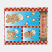 Cartoon-Lebkuchen-Mann-Bäcker Fleecedecke (Vorderseite (Horizontal))