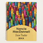 Cartoon Lehrerin Careon Pattern Planer (Vorderseite)