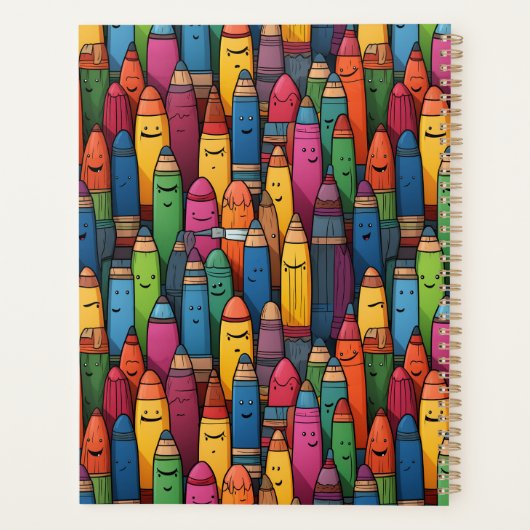 Cartoon Lehrerin Careon Pattern Planer (Rückseite)