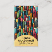 Cartoon Lehrerin Careon Pattern Visitenkarte (Vorderseite)