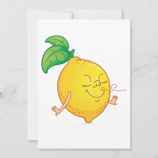 Cartoon Lemon Einladungen (Vorderseite)