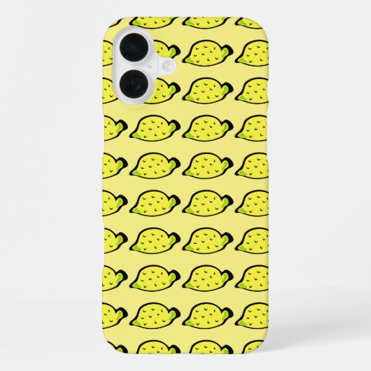 Cartoon Lemons Muster Gelb iPhone Hülle (Rückseite)