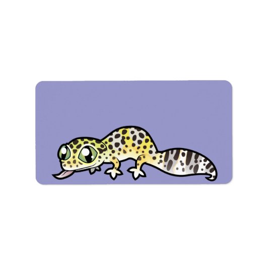 Cartoon Leopard Gecko Adressaufkleber (Vorne)