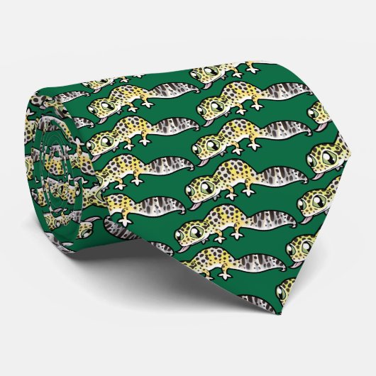 Cartoon Leopard Gecko Krawatte (Gerollt)