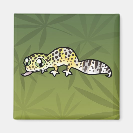 Cartoon Leopard Gecko Magnet (Vorne)