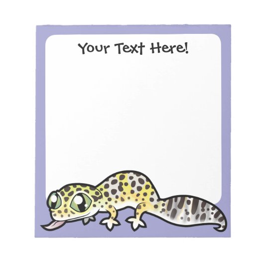 Cartoon Leopard Gecko Notizblock (Vorderseite)