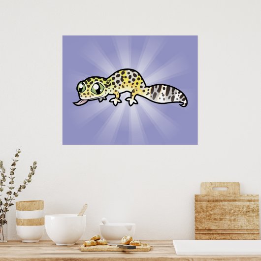 Cartoon Leopard Gecko Poster (Küche)