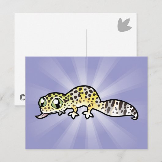 Cartoon Leopard Gecko Postkarte (Vorne/Hinten)