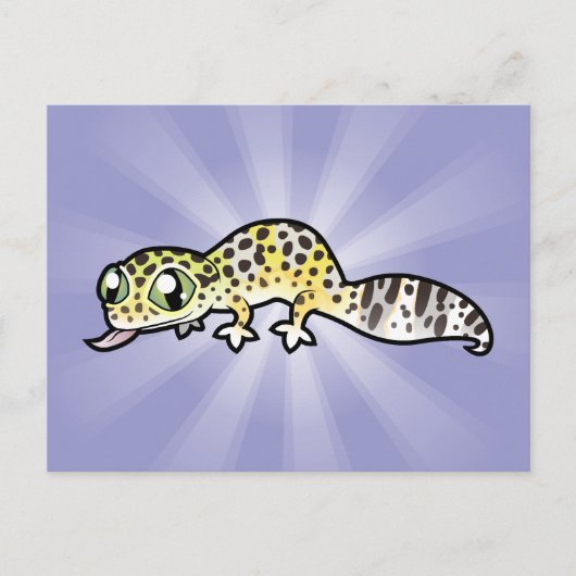 Cartoon Leopard Gecko Postkarte (Vorderseite)