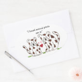 Cartoon Leoparden mit Niedlichem Sprichwort Ovaler Aufkleber (Umschlag)