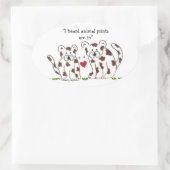 Cartoon Leoparden mit Niedlichem Sprichwort Ovaler Aufkleber (Tasche)