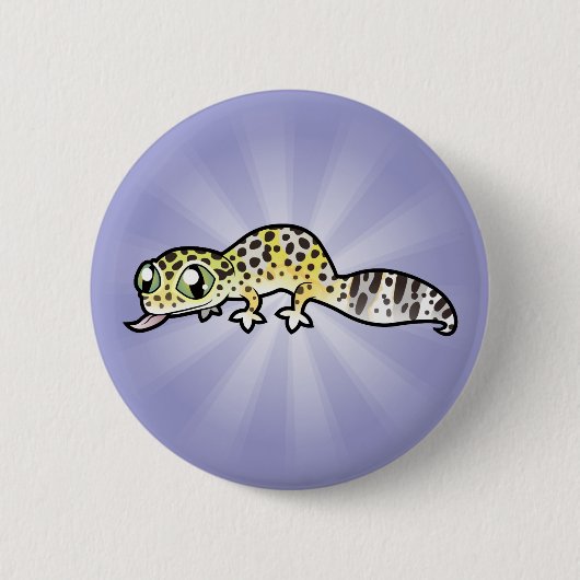 Cartoon-LeopardGecko Button (Vorderseite)