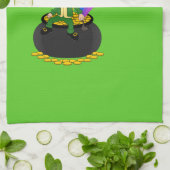 Cartoon leprechaun auf einem Topf aus Gold Geschirrtuch (Gefaltet)