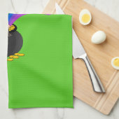 Cartoon leprechaun auf einem Topf aus Gold Geschirrtuch (Viertel Falte)