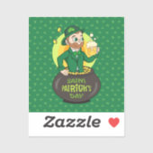 Cartoon leprechaun in einem Topf mit einem Pint Aufkleber (Blatt)