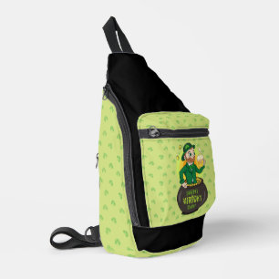 Cartoon leprechaun in einem Topf mit einem Pint Crossbody Bag
