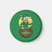 Cartoon leprechaun in einem Topf mit einem Pint Magnet (Vorne)