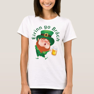 Cartoon Leprechaun mit Bier-T - Shirt