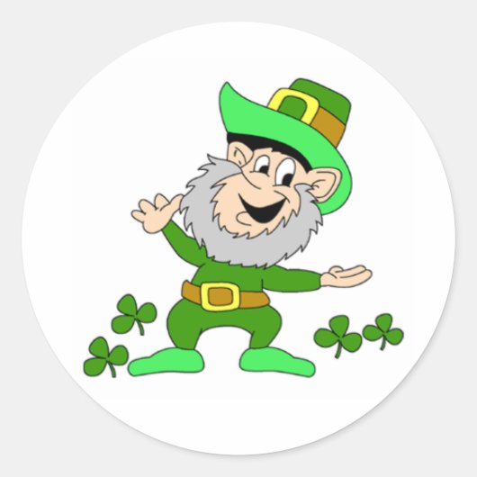 Cartoon Leprechaun Sticker (Vorderseite)