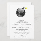 Cartoon Letterpress Style Bombe Einladung (Vorne/Hinten)