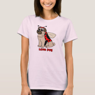 Cartoon-Liebe-Mops-T - Shirt
