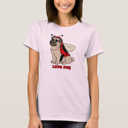 Cartoon-Liebe-Mops-T - Shirt (Vorderseite)