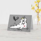 Cartoon Liebe Slug Monster Karte (Gelbe Blume)