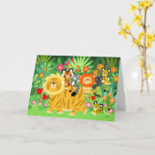 Cartoon Liger und Freund-Gruß-Karte Karte (Gelbe Blume)