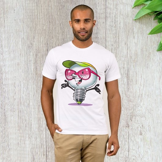 Cartoon Lightbulb Mens T - Shirt