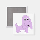 Cartoon lila Hund Hübsch Pose Magnet (Vorderseite/Rückseite)