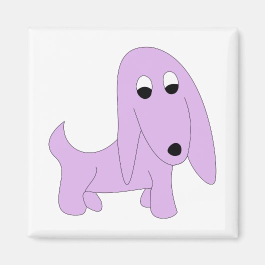 Cartoon lila Hund Hübsch Pose Magnet (Vorne)