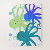 Cartoon Lila Octopus Tier Puzzle (Vertikal)