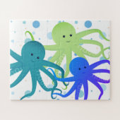 Cartoon Lila Octopus Tier Puzzle (Horizontal)