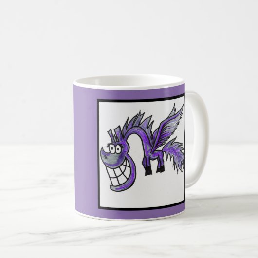 Cartoon-lila Pegasus-Tasse Kaffeetasse (VorderseiteRechts)