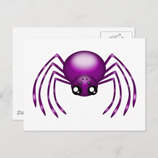 Cartoon Lila Spider Postkarte (Vorne/Hinten)