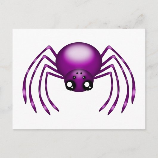 Cartoon Lila Spider Postkarte (Vorderseite)