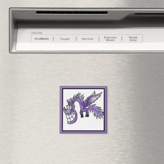Cartoon lilac Pegasus Magnet (In Situ (Geschirrspüler))