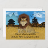 Cartoon Lion Childs Einladung zum Geburtstag (Vorne/Hinten)