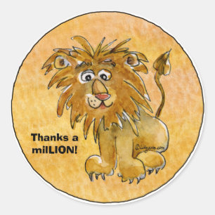 Cartoon Lion Dank einer milLION Custom Stickers