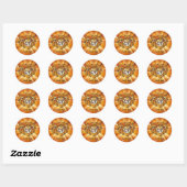 Cartoon Lion Face Wildlife Stickers (Blatt)
