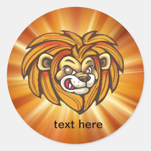 Cartoon Lion Face Wildlife Stickers (Vorderseite)