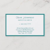 Cartoon Lion & Gitarre Babysitter Service Visitenkarte (Rückseite)