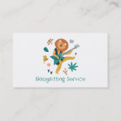 Cartoon Lion & Gitarre Babysitter Service Visitenkarte (Vorderseite)