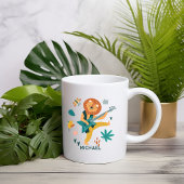 Cartoon Lion & Guitar Kaffeetasse