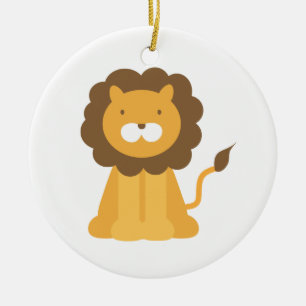 Cartoon Lion Keramik Ornament