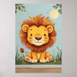 Cartoon Lion kids wall art Poster
