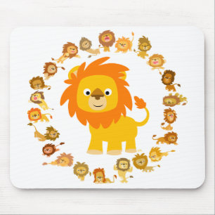 Cartoon Lion Mandala mousepad