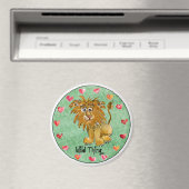 Cartoon Lion Runde Personalisierte Magnete Magnet (In Situ (Geschirrspüler))